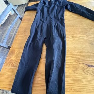 Black Ribbed Jumpsuit